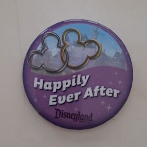 Disneyland Happily Ever After Button Pin Disney Parks Purple Mickey Minnie